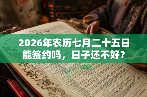 2026年农历七月二十五日能签约吗，日子还不好？
