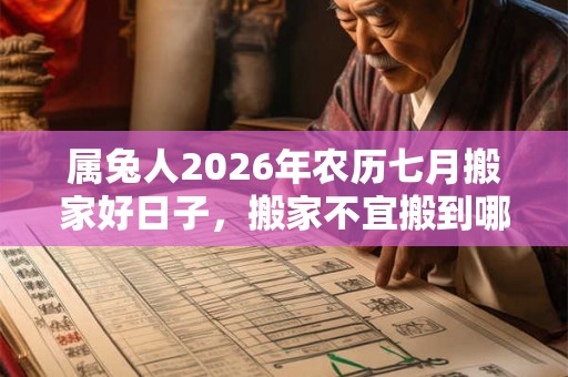 属兔人2026年农历七月搬家好日子，搬家不宜搬到哪些地方？