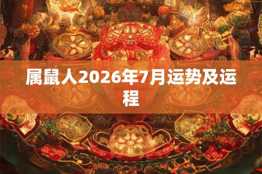 属鼠人2026年7月运势及运程