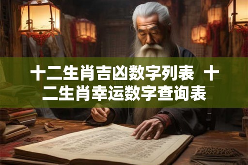 十二生肖吉凶数字列表 十二生肖幸运数字查询表 十二生肖吉凶数字列表 十二生肖幸运数字查询表