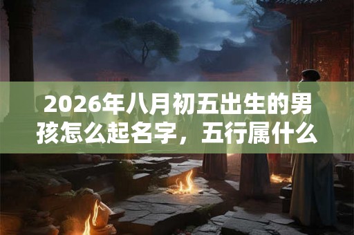 2026年八月初五出生的男孩怎么起名字，五行属什么