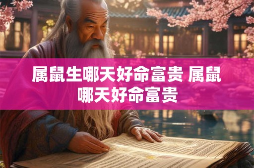 属鼠生哪天好命富贵 属鼠哪天好命富贵