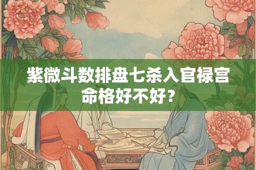 紫微斗数排盘七杀入官禄宫命格好不好? 紫微斗数排盘七杀入官禄宫命格好不好?