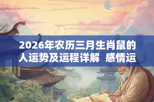 2026年农历三月生肖鼠的人运势及运程详解  感情运好不好