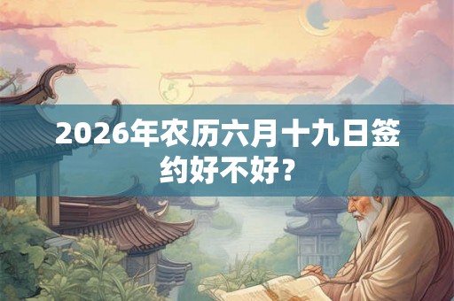 2026年农历六月十九日签约好不好？