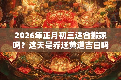 2026年正月初三适合搬家吗？这天是乔迁黄道吉日吗