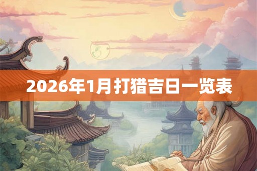 2026年1月打猎吉日一览表