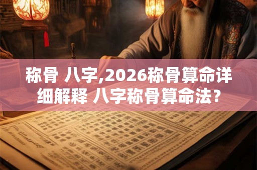 称骨 八字,2026称骨算命详细解释 八字称骨算命法? 称骨 八字,2026称骨算命详细解释 八字称骨算命法?