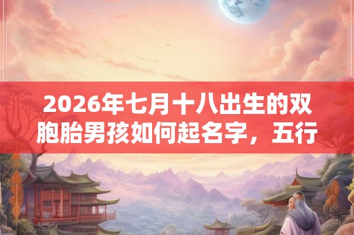 2026年七月十八出生的双胞胎男孩如何起名字，五行属什么