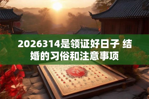 2026314是领证好日子 结婚的习俗和注意事项