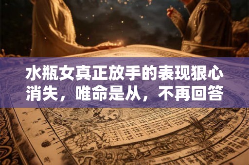 水瓶女真正放手的表现狠心消失，唯命是从，不再回答问题