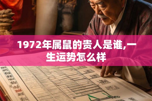 1972年属鼠的贵人是谁,一生运势怎么样