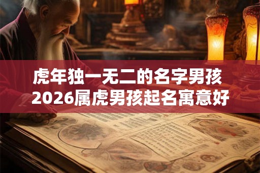 虎年独一无二的名字男孩 2026属虎男孩起名寓意好的字