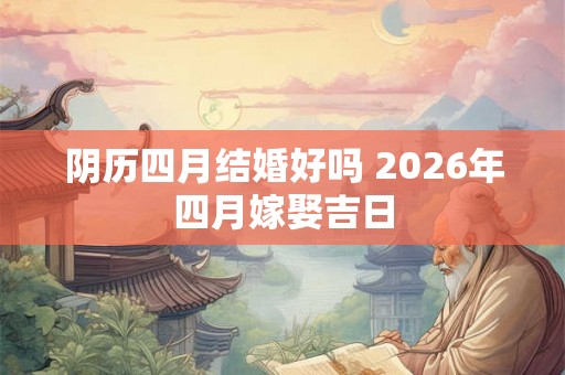 阴历四月结婚好吗 2026年四月嫁娶吉日