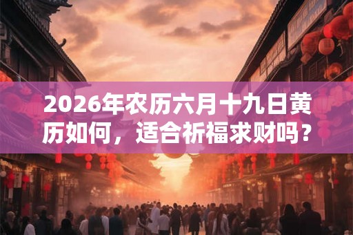2026年农历六月十九日黄历如何，适合祈福求财吗？