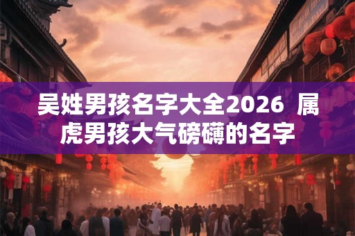 吴姓男孩名字大全2026  属虎男孩大气磅礴的名字