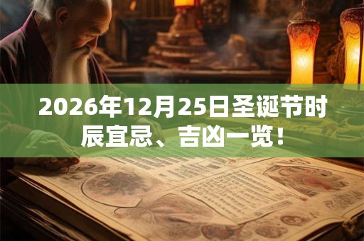 2026年12月25日圣诞节时辰宜忌、吉凶一览！