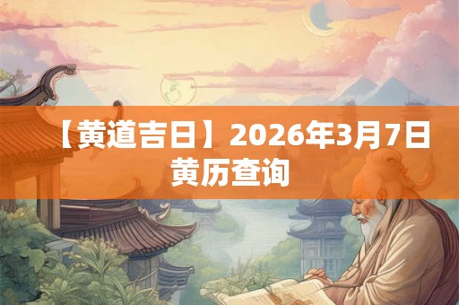 【黄道吉日】2026年3月7日黄历查询