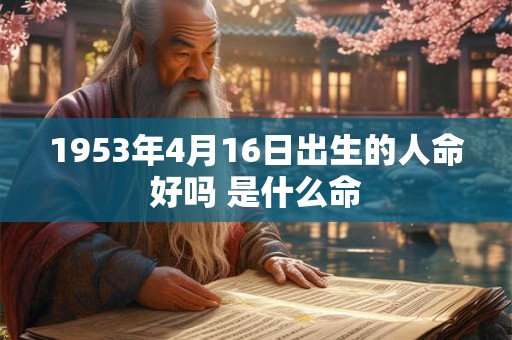 1953年4月16日出生的人命好吗 是什么命