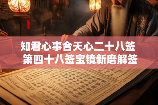 知君心事合天心二十八签  第四十八签宝镜新磨解签全解