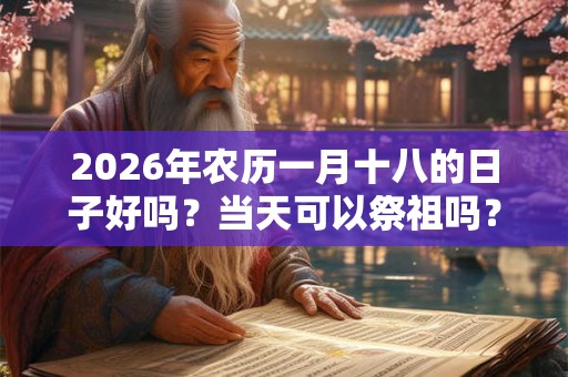 2026年农历一月十八的日子好吗？当天可以祭祖吗？