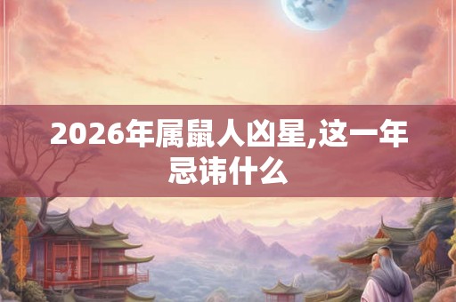 2026年属鼠人凶星,这一年忌讳什么