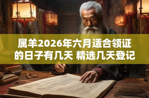 属羊2026年六月适合领证的日子有几天 精选几天登记吉日 属羊2026年六月适合领证的日子有几天 精选几天登记吉日