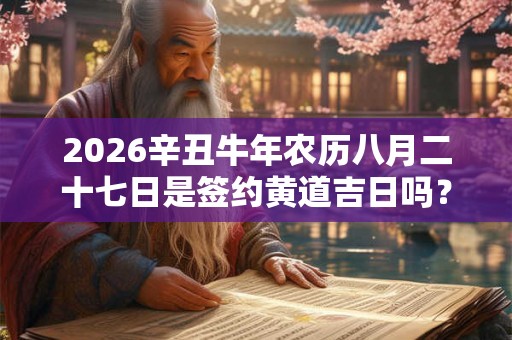 2026辛丑牛年农历八月二十七日是签约黄道吉日吗？