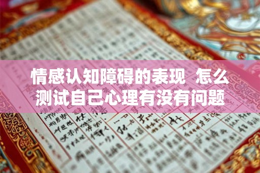 情感认知障碍的表现  怎么测试自己心理有没有问题