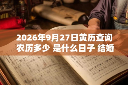 2026年9月27日黄历查询 农历多少 是什么日子 结婚吉时