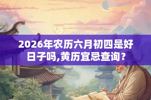 2026年农历六月初四是好日子吗,黄历宜忌查询？