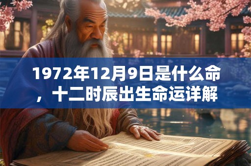 1972年12月9日是什么命，十二时辰出生命运详解