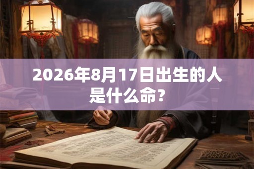2026年8月17日出生的人是什么命？