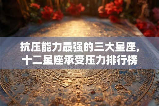 抗压能力最强的三大星座,十二星座承受压力排行榜