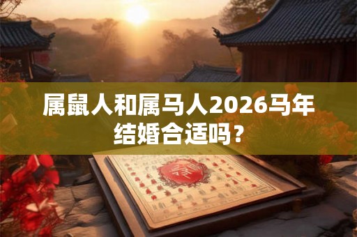 属鼠人和属马人2026马年结婚合适吗？