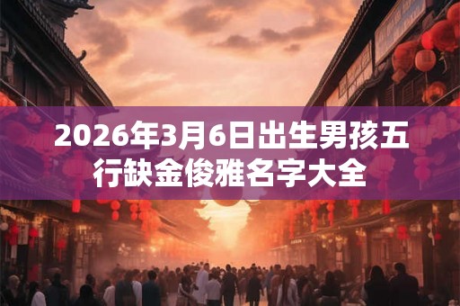 2026年3月6日出生男孩五行缺金俊雅名字大全 2026年3月6日出生男孩五行缺金俊雅名字大全