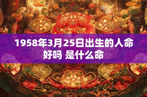 1958年3月25日出生的人命好吗 是什么命
