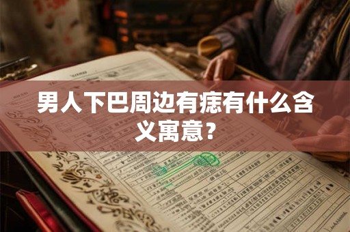 男人下巴周边有痣有什么含义寓意？