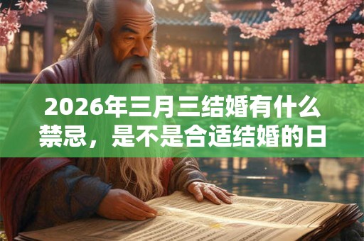 2026年三月三结婚有什么禁忌,是不是合适结婚的日子 2026年三月三结婚有什么禁忌,是不是合适结婚的日子