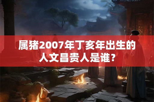 属猪2007年丁亥年出生的人文昌贵人是谁？
