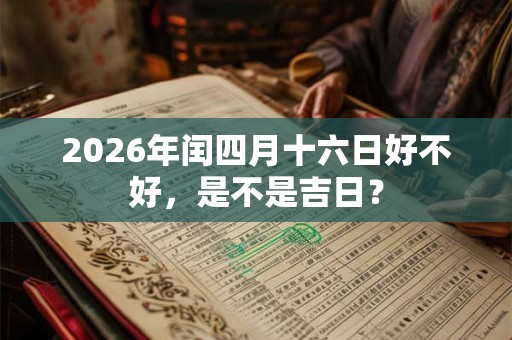 2026年闰四月十六日好不好，是不是吉日？