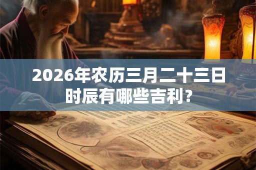 2026年农历三月二十三日时辰有哪些吉利？