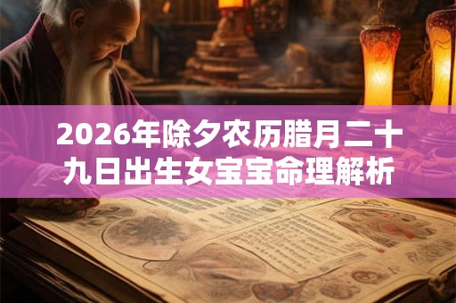 2026年除夕农历腊月二十九日出生女宝宝命理解析