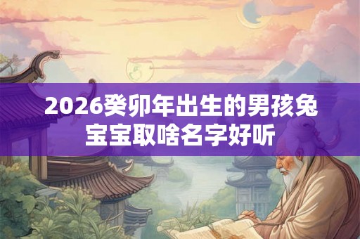 2026癸卯年出生的男孩兔宝宝取啥名字好听