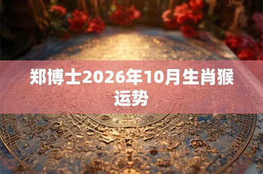 郑博士2026年10月生肖猴运势