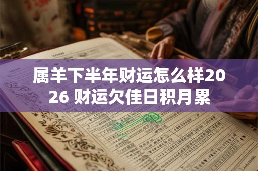 属羊下半年财运怎么样2026 财运欠佳日积月累