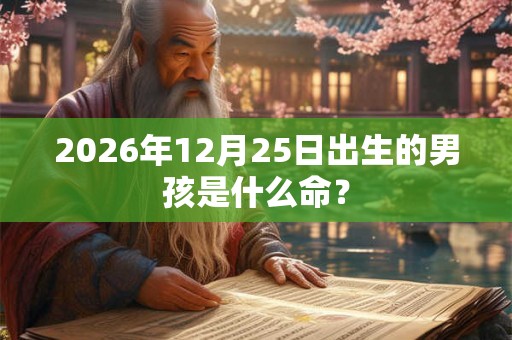 2026年12月25日出生的男孩是什么命？