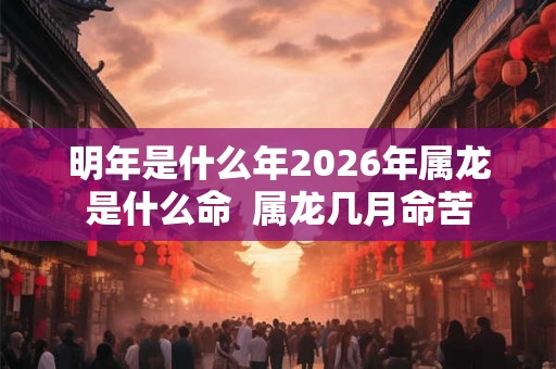 明年是什么年2026年属龙是什么命  属龙几月命苦