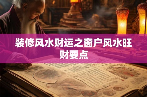 装修风水财运之窗户风水旺财要点