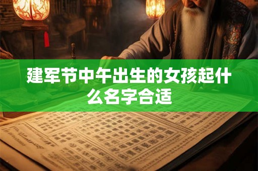 建军节中午出生的女孩起什么名字合适